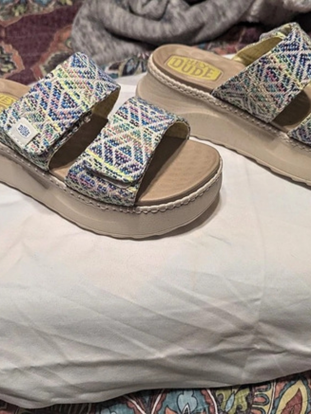 Hey Dude Women's Platform Sandals Multicolor Like New